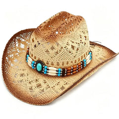 🤠 Sombrero Vaquero de Paja con Diseño Hueco – Estilo Western Clásico, Tejido en Papel, Unisex y Moderno 🌵✨