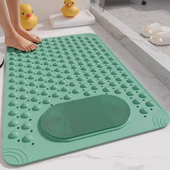 🔥🚿 【36.5*69cm】Alfombrilla de masaje antideslizante para baño con ventosa