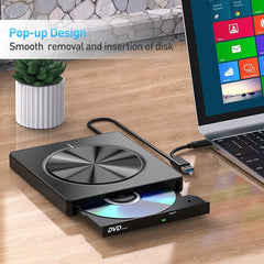 📢📢¡50% de descuento! 💿💻 Lector de CD/DVD Externo – Plug & Play, Portátil y Compatible con Mac/Windows