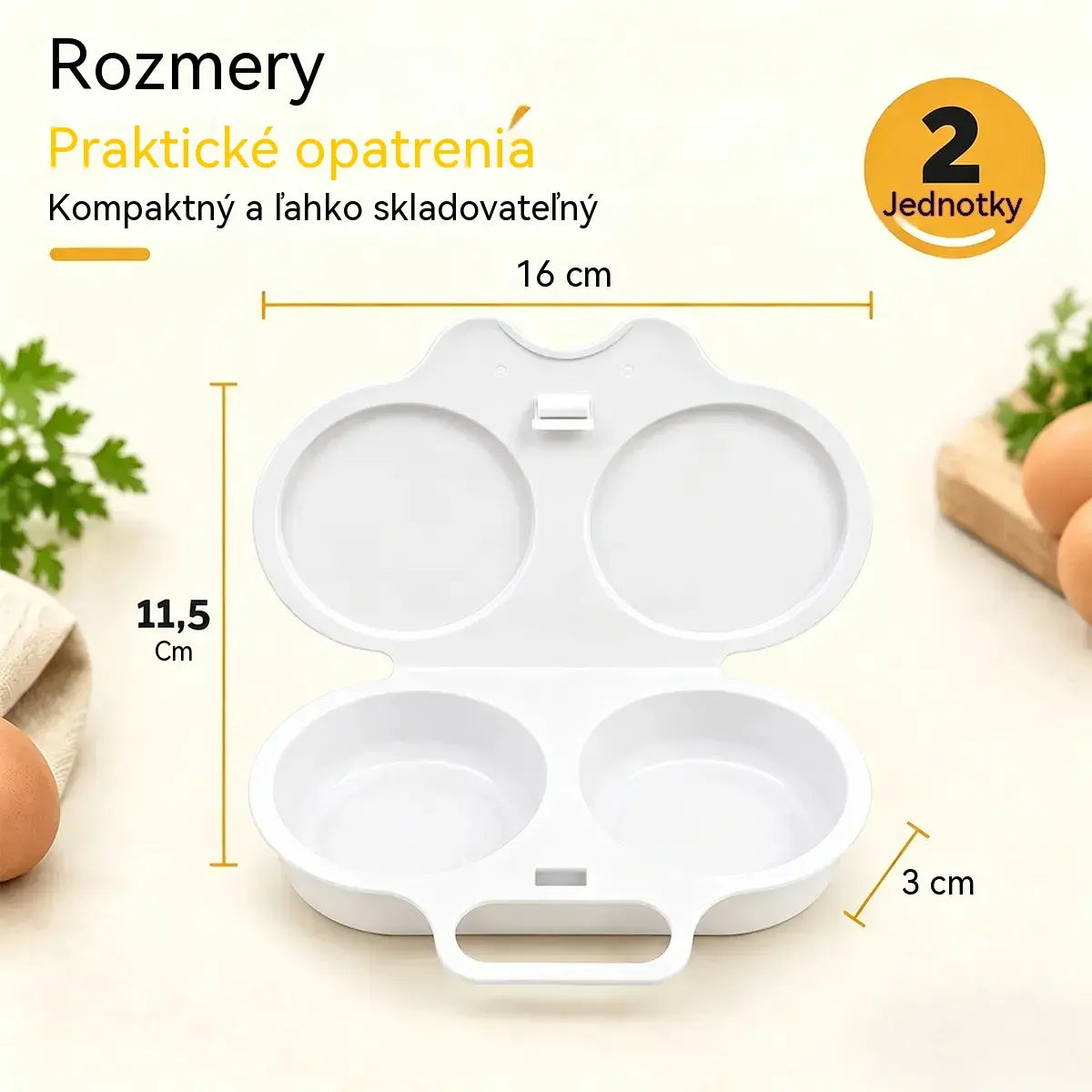 🎁2-dielna sada 💥Mikrovlnný hrniec na vajíčka: dvojitý priestor, nepriľnavý povrch a jednoduché čistenie.🏠