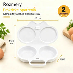 🎁2-dielna sada 💥Mikrovlnný hrniec na vajíčka: dvojitý priestor, nepriľnavý povrch a jednoduché čistenie.🏠