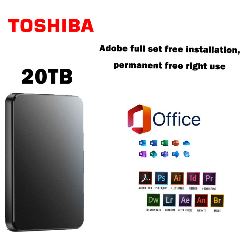 🔥50%off Disco duro móvil de gran capacidad de 20 TB + Office original gratis + Adobe