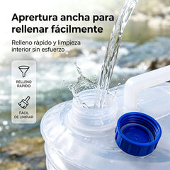 💧🚰 Contenedor de agua plegable con grifo – 5 litros de capacidad, compacto y práctico, ideal para acampar 🏕️✨