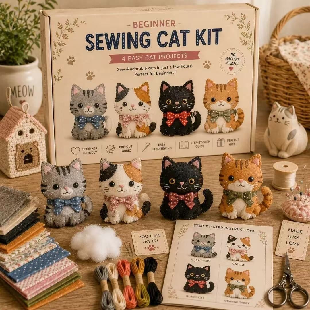 ✨50% de descuento🎨✂️ Set de arte DIY de tela – crea tus propios animales de tela, manualidades creativas hechas a man