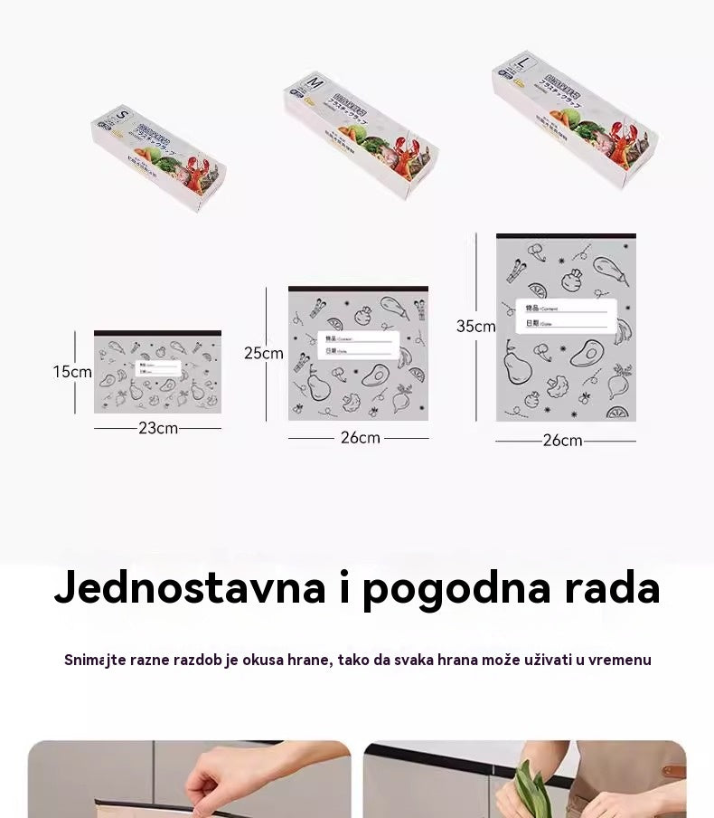 120 antibakterijskih vrećica od aluminijske folije, vrlo jednostavnih za upotrebu, za održavanje svježine.