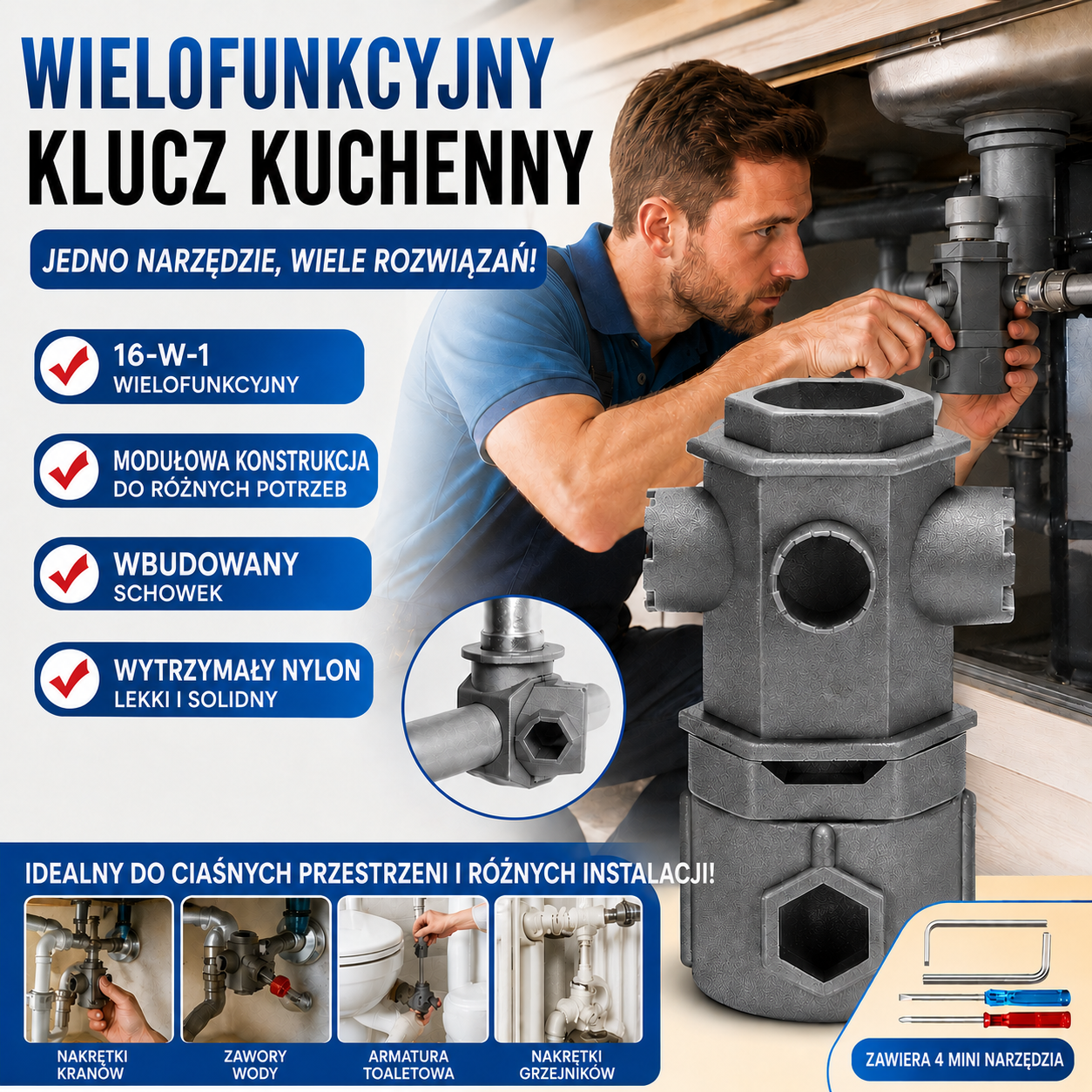 🔧Uniwersalne narzędzie do demontażu rdzeni zaworów kranów kuchennych i łazienkowych
