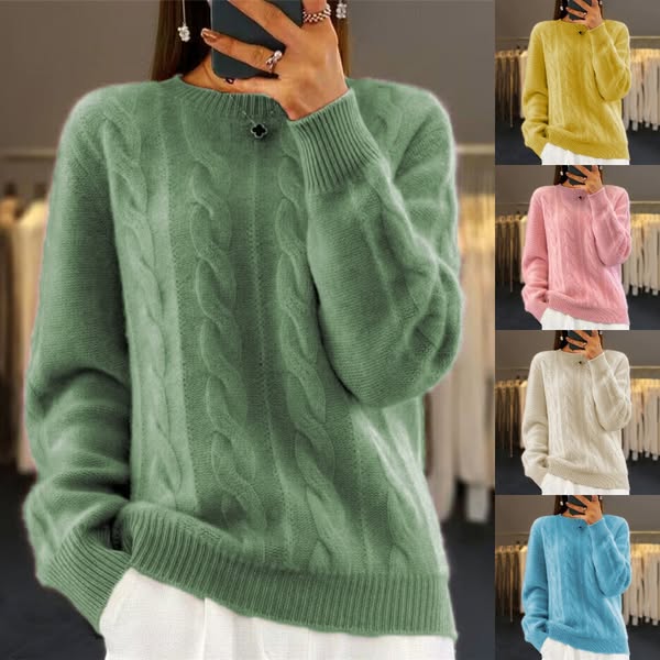 【S-3XL】 🤩Nuevo suéter de punto suave con cuello redondo y cuello redondo de invierno