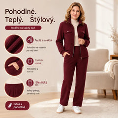 🔴💥【M-4XL】Dámsky ležérny zamatový oblek s výraznými prvkami (sako + nohavice)