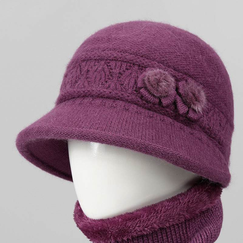 🧶Sombrero + bufanda🧶 Compañero cálido en invierno: gorro de lana de punto cálido