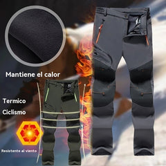 【💥Alta calidad】【S-5XL】Pantalones de senderismo para hombre, suaves, impermeables, a prueba de viento, transpirables, cálidos y gruesos, de polar para deportes al aire libre.