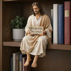 🔥💌Estatua de Jesús de resina pintada a mano ~ Recordatorio diario: nunca estás solo.