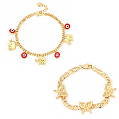 🔥Compra 1 y llévate 1 gratis (2 piezas)📿 🌀 Pulsera de estilo bohemio con colgante de elefante de la suerte: Un colgante con significado, longitud ajustable, material chapado en oro✨
