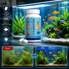 🔥Kúpte 1, dostanete 1 zadarmo (2 fľaše - 400 kusov)🐠🌿 Tablety na čistenie akváriovej vody + okysličovacie tablety
