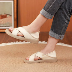 💕【39%OFF】【35-42】Sandalias planas romanas de piel natural, casuales y cómodas