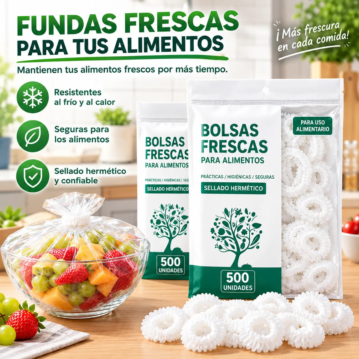 🔥【Oferta especial de último día: 50% de descuento】✨500 envoltorios de plástico reutilizables y flexibles aptos para alimentos