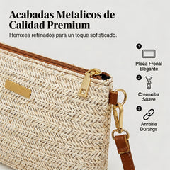 ⏳Oferta por tiempo limitado⏰Bolso de hombro y cartera de mano de paja trenzada para mujer👜