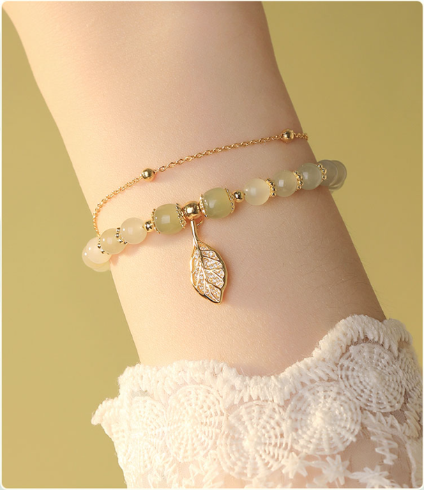 ✨【30%OFF】Nueva pulsera de jade hetiano de oro de 14 quilates