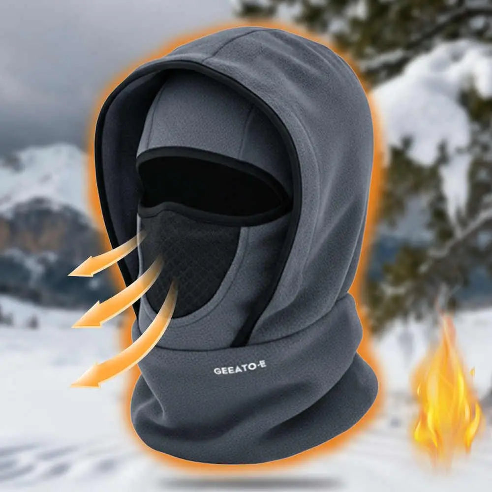 🎉🧣❄️ Gorro polar de doble capa, cálido, cortavientos y que protege el rostro, ideal para el invierno.