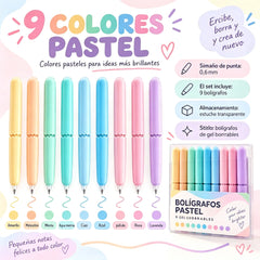 🖊️✨ Set de 9 Bolígrafos de Gel Borrables | Colores Surtidos para Dibujo, Notas y Scrapbooking 🎨