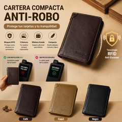 🐂✨ Nueva cartera de cuero genuino para hombre con sistema antirrobo
