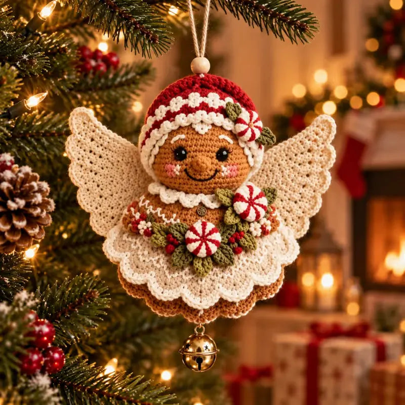 ❤️🎄Kit para hacer tú mismo un adorno navideño de ángel de ganchillo
