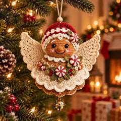 ❤️🎄Kit para hacer tú mismo un adorno navideño de ángel de ganchillo