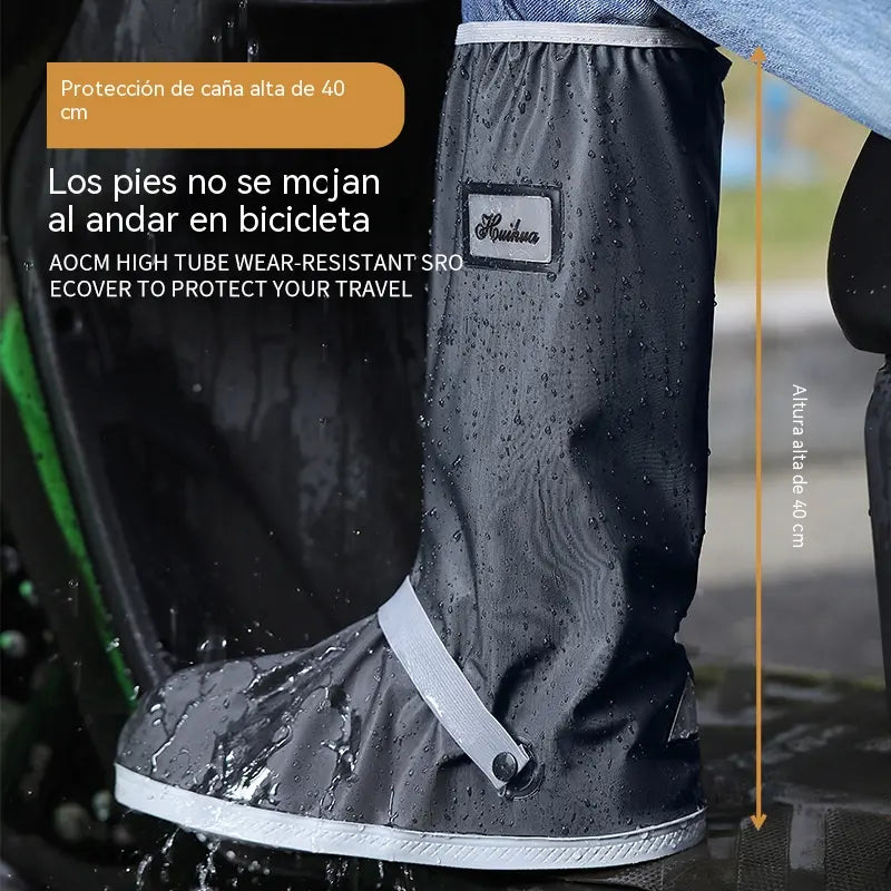🌧️✨Nuevos cubrezapatos antideslizantes, de caña alta, gruesos e impermeables, reutilizables, adecuados para días de lluvia, condiciones de barro y nieve.