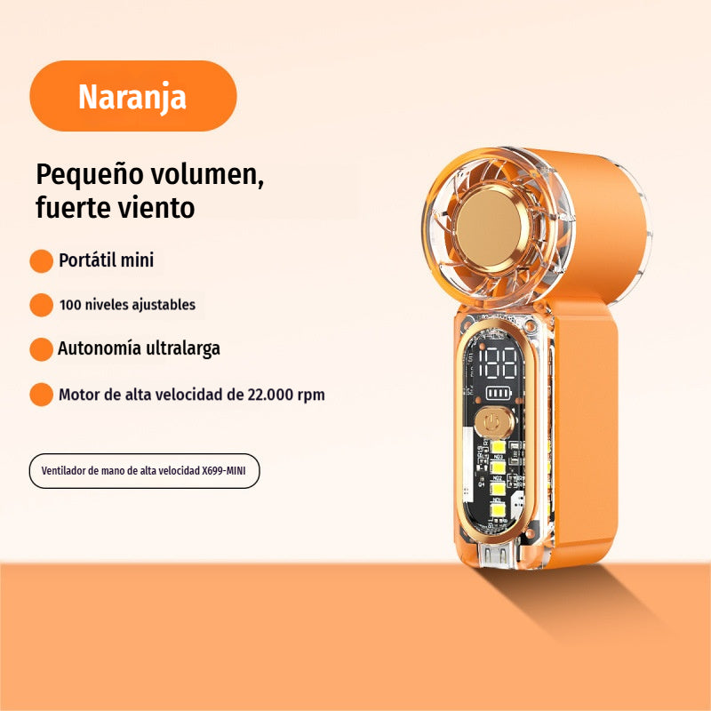 Ventilador pequeño portátil de alta velocidad y larga duración.