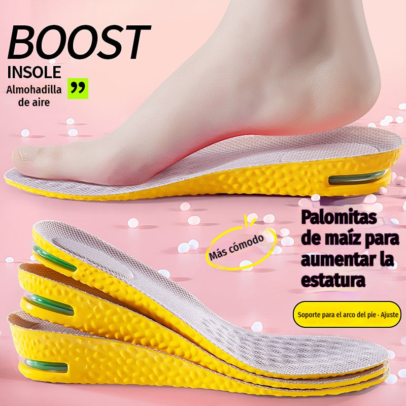 💥【Compra uno y llévate otro gratis：2 pares】👟Plantillas cómodas con cojín de aire y efecto de aumento de estatura 📈