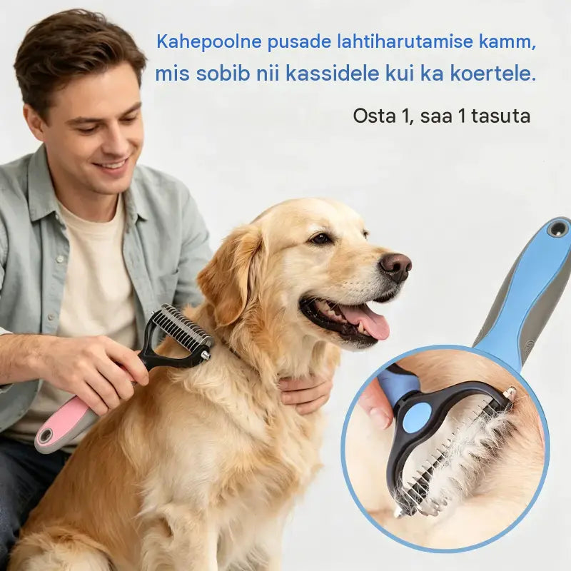 🐶【Osta 1, saa 1 tasuta, 2 tükki】Kahepoolne hari lemmikloomade hooldamiseks ja karvade eemaldamiseks