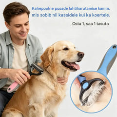 🐶【Osta 1, saa 1 tasuta, 2 tükki】Kahepoolne hari lemmikloomade hooldamiseks ja karvade eemaldamiseks