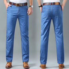 [60-110KG] Nuevos pantalones vaqueros casuales de talla grande para hombre, muy elásticos.