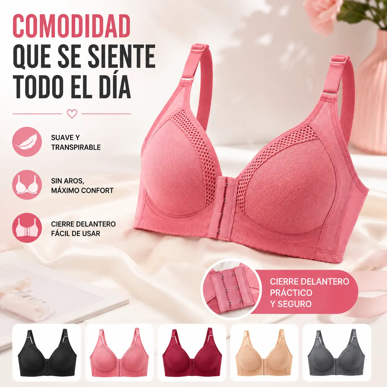 ❤️【Paquete de 3】⭐【40-90KG】Sujetador push-up de alta calidad, sin costuras, moderno y sexy, previene la flacidez