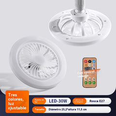 💡❄Ventilador y luz integrados para uso doméstico- atenuación tricolor🌈