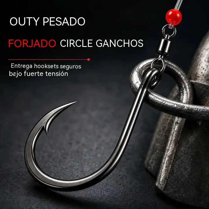 📢📢1 juego 28 euro⏰ Aparejos preanudados para pesca de surfcasting: flotadores de alta flotabilidad, anzuelos circulares forjados, líder de 90 libras, listos para usar.