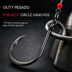 📢📢1 juego 28 euro⏰ Aparejos preanudados para pesca de surfcasting: flotadores de alta flotabilidad, anzuelos circulares forjados, líder de 90 libras, listos para usar.