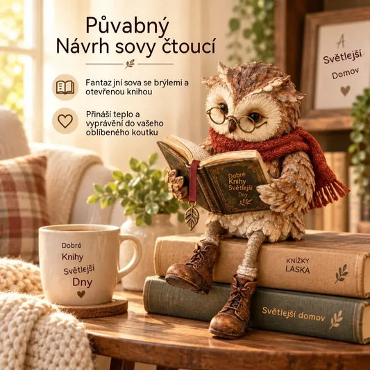 💥 Sleva 50 % po omezenou dobu! 🦉 Rozkošná figurka sovy, která čte