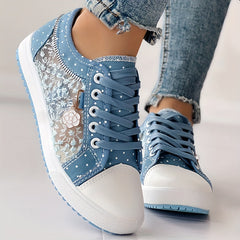 💕【35-42】2025 zapatos de lona de encaje huecos casuales de moda