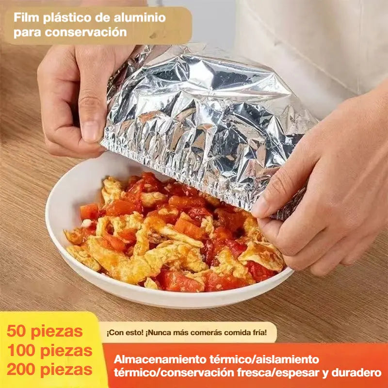 💥【50 piezas】🍎🔥 Cubierta aislante de papel de aluminio apto para alimentos