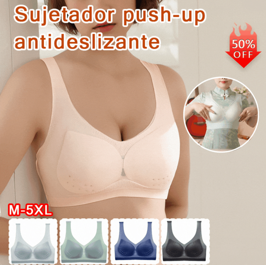 【50%OFF】🌸【40-120 kg】2026, sujetador push-up de seda helada sin costuras