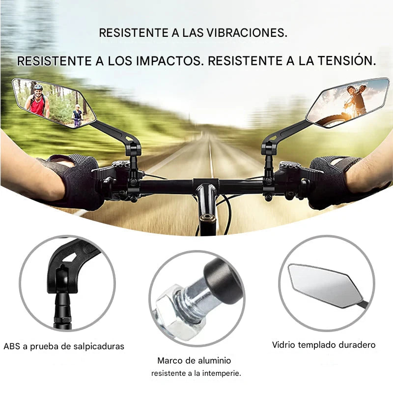 ✨Espejo retrovisor multiusos ajustable de 360 grados de alta definición, 🚲🛵🏍️perfecto para bicicletas, bicicletas eléctricas, motocicletas, etc.