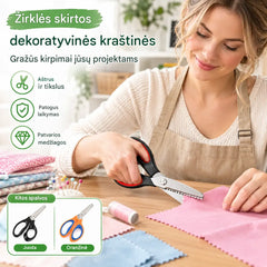 ✂️Profesionalios dantytos žirklės siuvimui, rankdarbiams ir kasdieniams „pasidaryk pats“ projektams