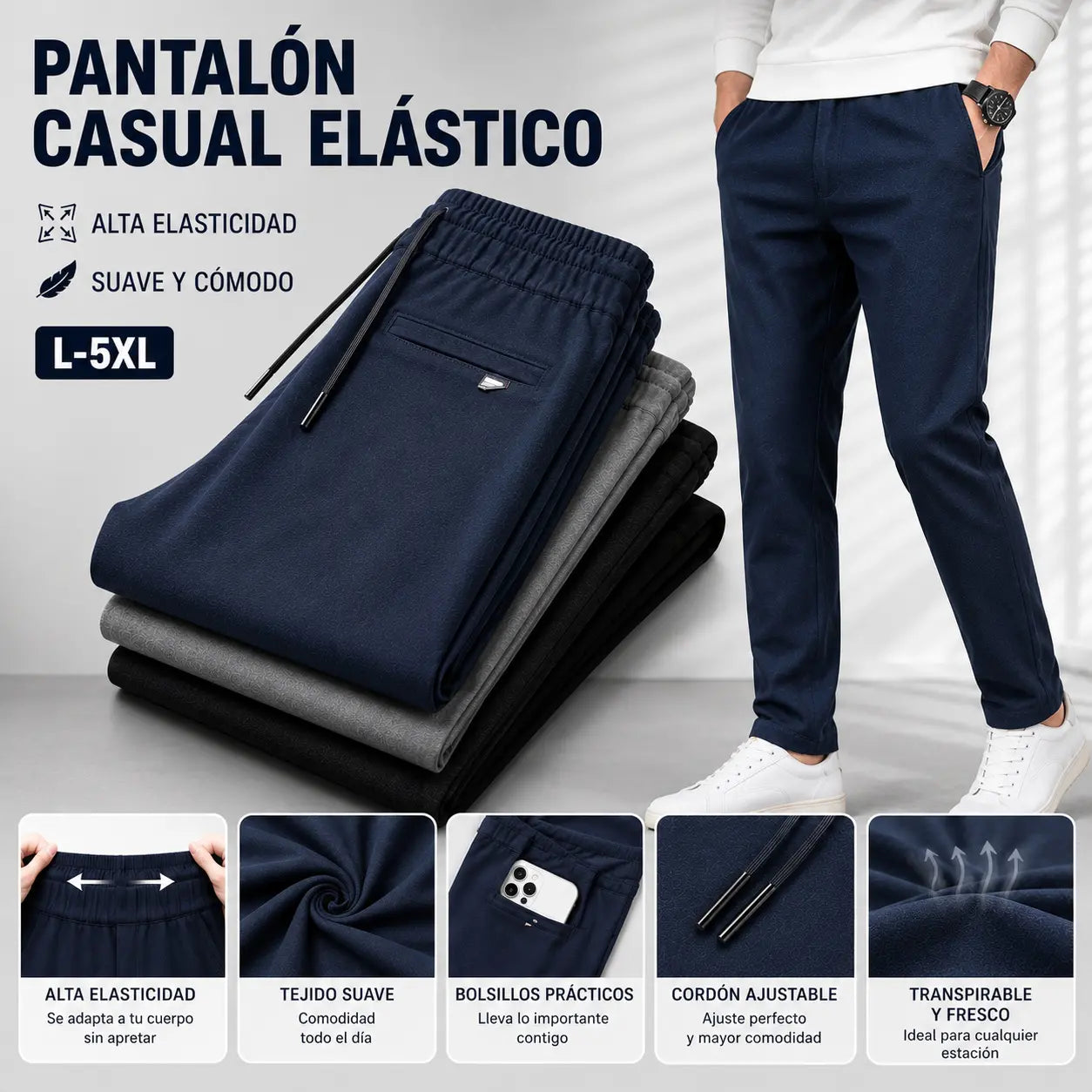👖【L-5XL】Terciopelo de otoño e invierno más pantalones deportivos de terciopelo para hombre, pantalones casuales sueltos