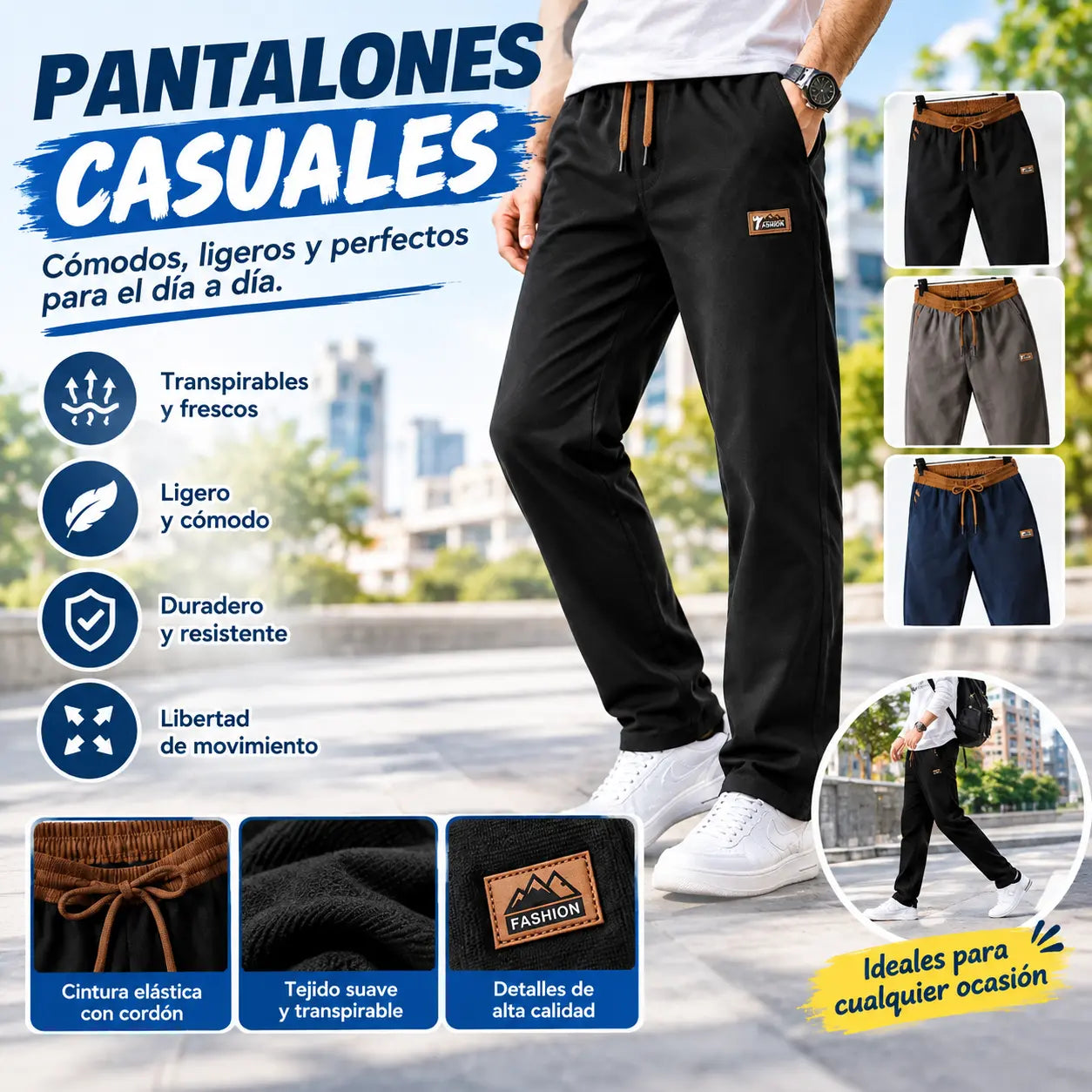 🔥🔥【M-4XL】Nuevos pantalones casuales de primavera para hombre 2026