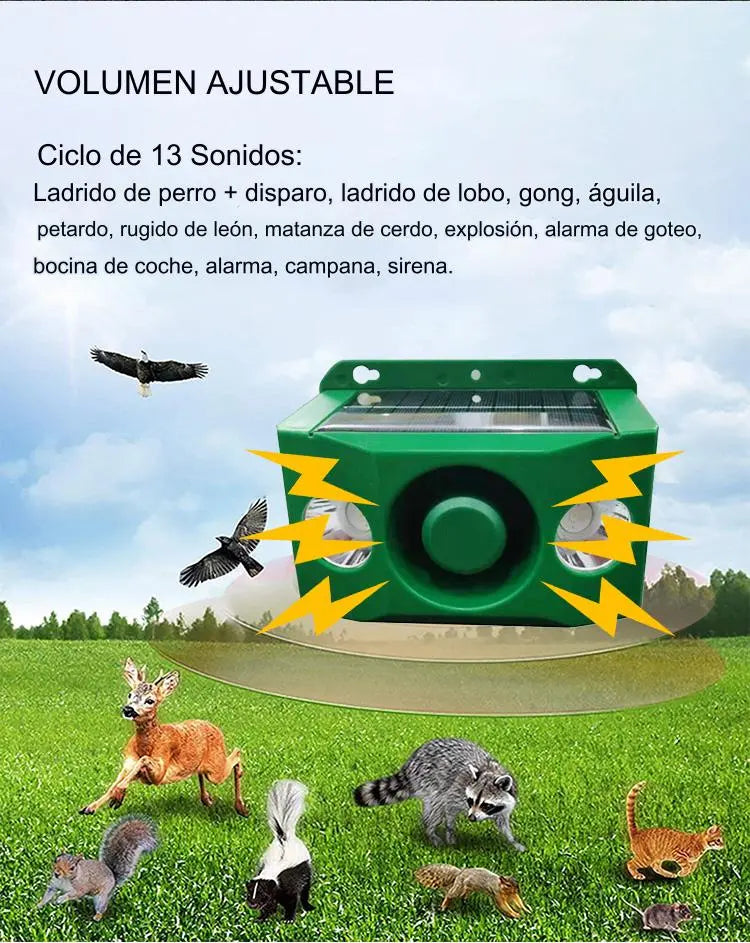 🔥【30% OFF】🐅Repelente ultrasónico de animales salvajes alimentado por energía solar