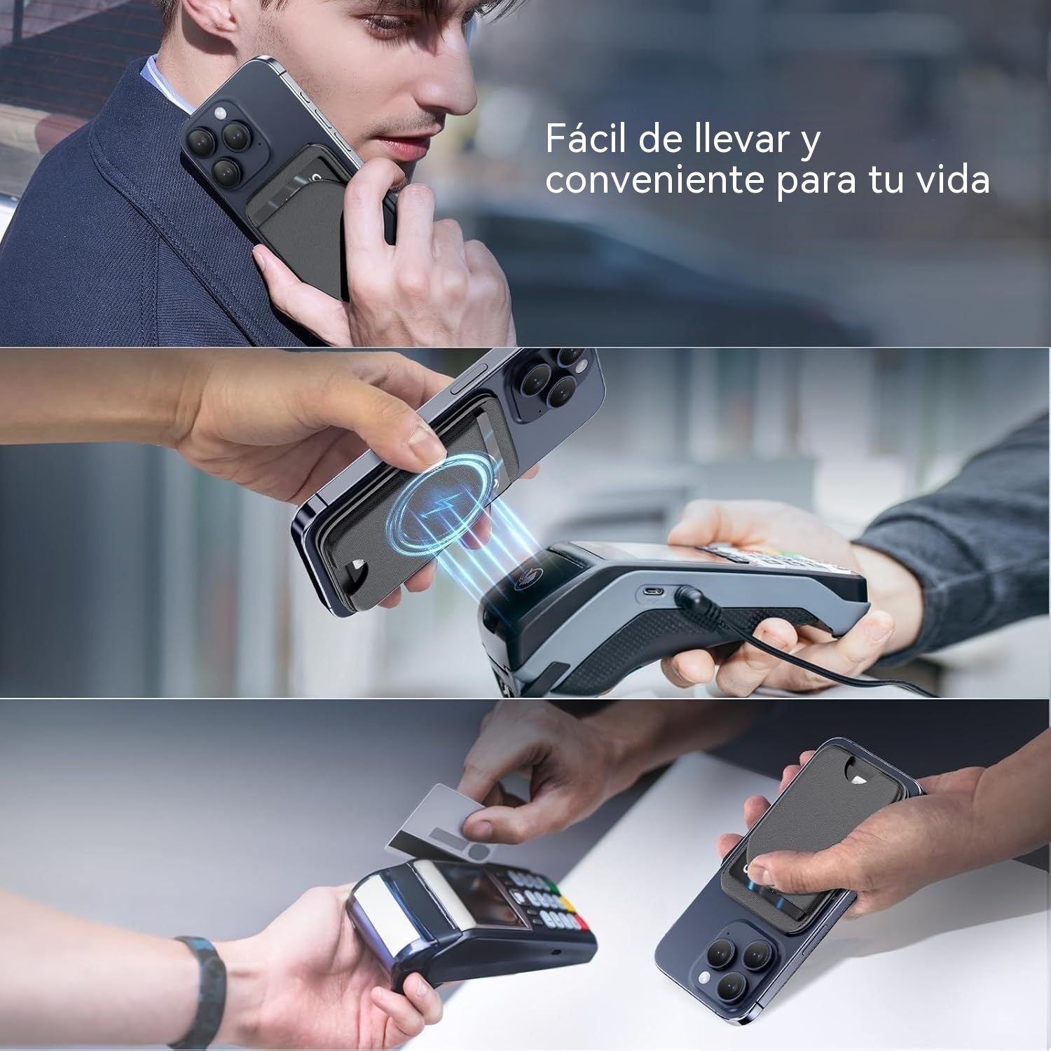 📱 Soporte Magnético para Teléfono con Tarjetero