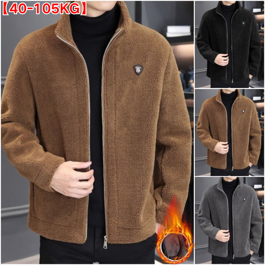 🔥【49% OFF】【M–4XL】🐏Nueva chaqueta de invierno de piel de cordero para hombre. Abrigo grueso, cálido y de corte holgado.