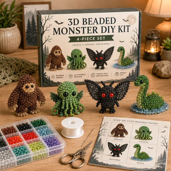 🏆Oferta por tiempo limitado: 50% de descuento🧵✨Kit de manualidades con pequeños animales 3D con cuentas