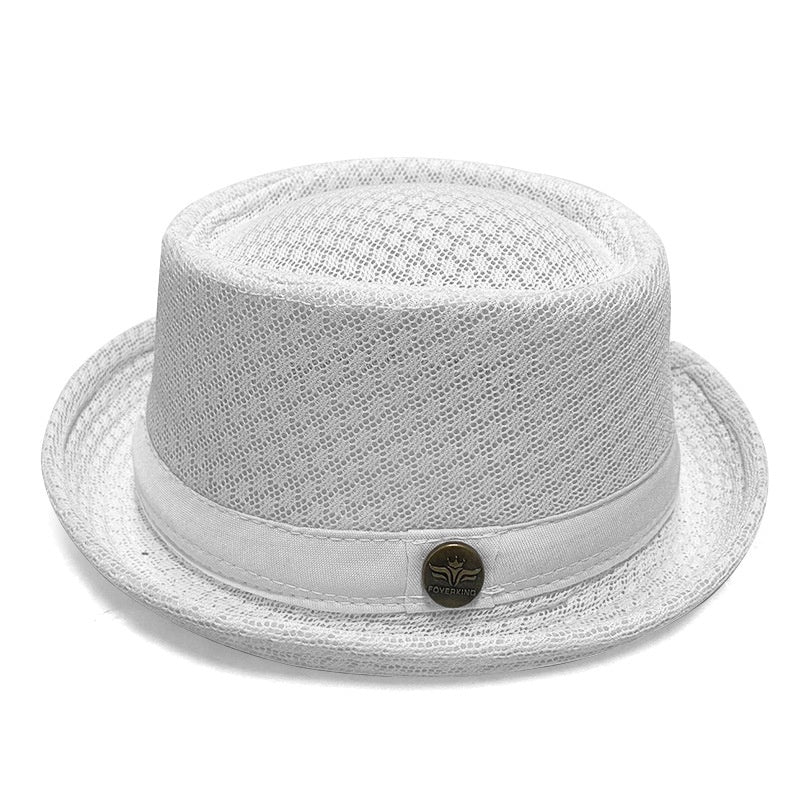 🤠🎩Sombrero de sol de malla transpirable para exteriores, estilo británico, estilo jazz.