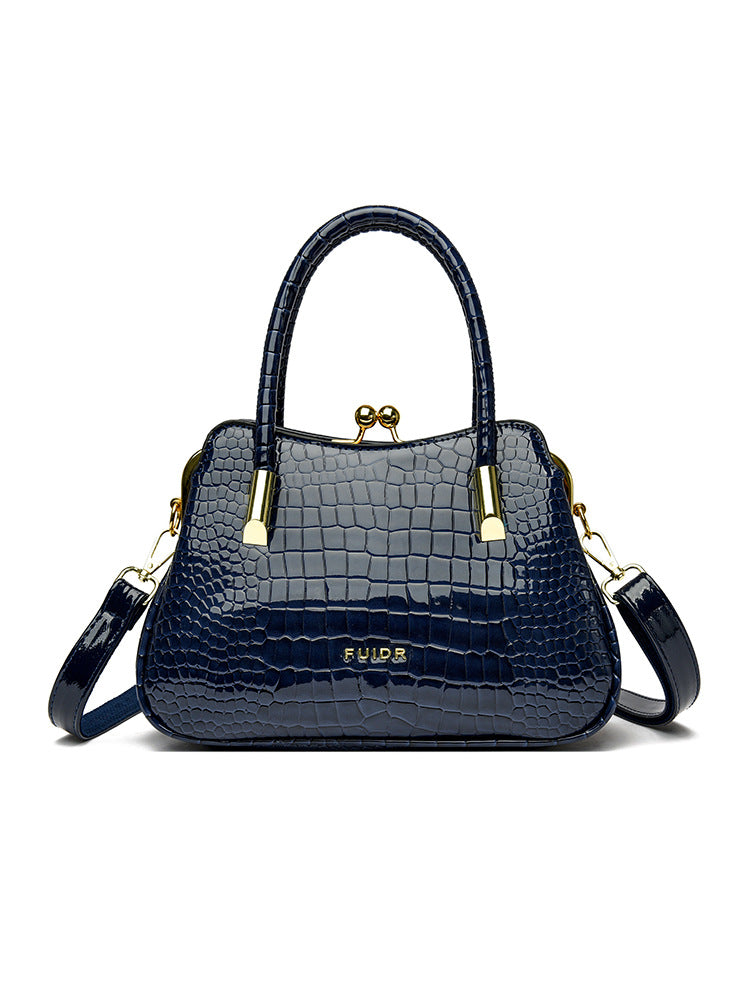 Elegante bolso de mano para mujer de piel de cocodrilo